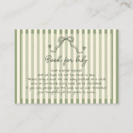 Cartão De Informações Whimsical Sage Green Baby Shower Book For Baby