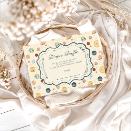 Cartão De Informações Whimsical Space Nursery Diapper Raffle