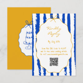 Cartão De Informações Whimsical Stripes Handwritten Painted Wedding