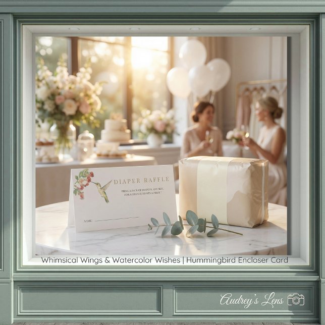 Cartão De Informações Whimsical Wings & Watercolor Wishes | Hummingbird  (Whimsical Wings & Watercolor Wishes | Hummingbird Enclosure Card)