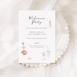 Cartão De Informações Whimsy Colorful Illustrated Wedding Details