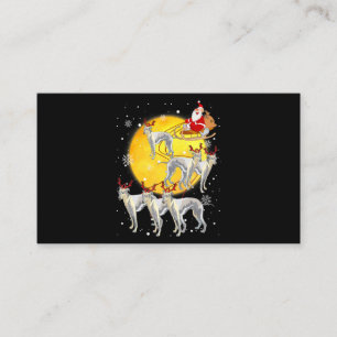Cartão De Informações Whippet Reindee Papais noeis Engraçados de Natal