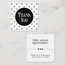 White & Black Bow Monogram Thank You Card