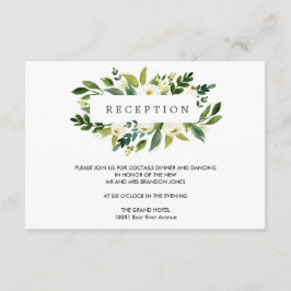 Cartão De Informações White Bloom | Gabinete de Recepção de casamento de