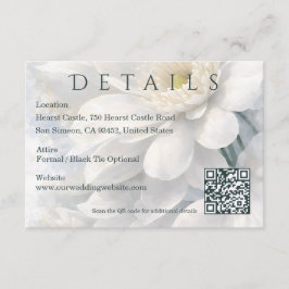 Cartão De Informações White Ivory Quiet Luxury Romantic Elegant Wedding 