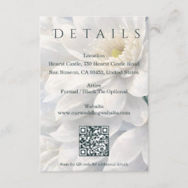 Cartão De Informações White Ivory Quiet Luxury Romantic Elegant Wedding 
