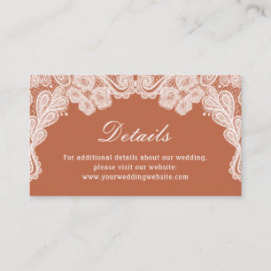 Cartão De Informações White Lace no site de Detalhes do Casamento de Ter