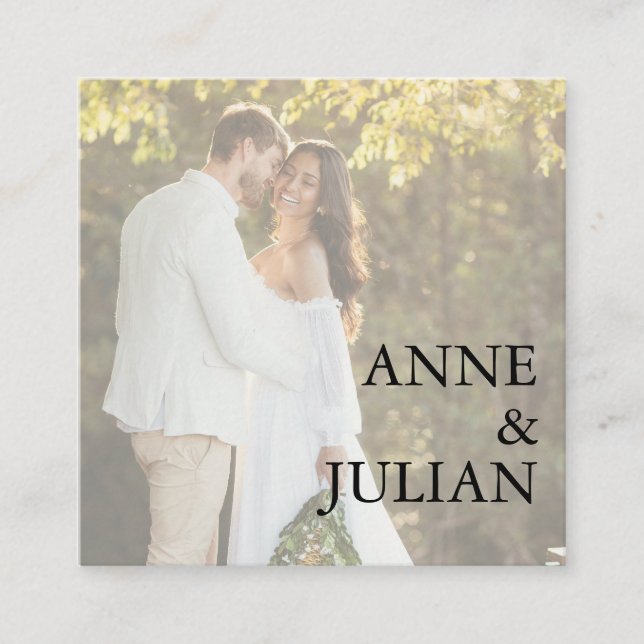 Cartão De Informações White Scannable QR Code Wedding Enclosure Card (Frente)