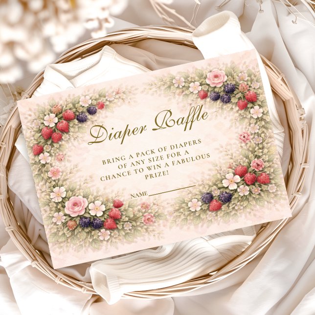 Cartão De Informações Wild Berry Garden Diapper Raffle (Criador carregado)
