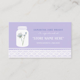 Cartão De Informações Wild Flower Mason Jar e Lace Gift Registry
