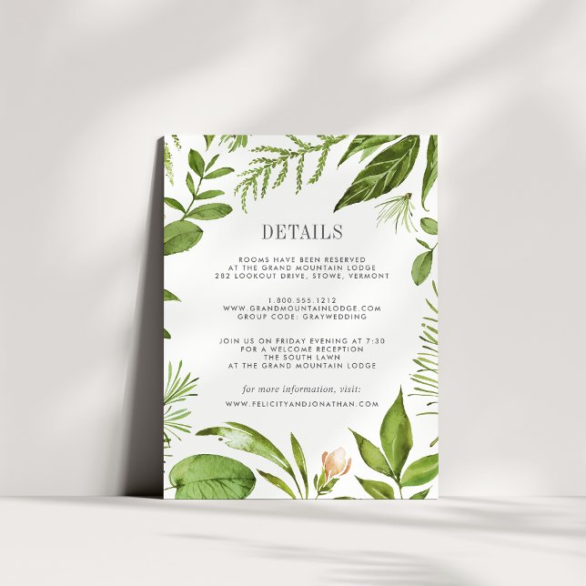 Cartão De Informações Wild Meadow Guest Information Card (Criador carregado)