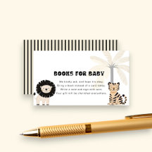 Wild Safari Baby Shower Book Request Enclosure