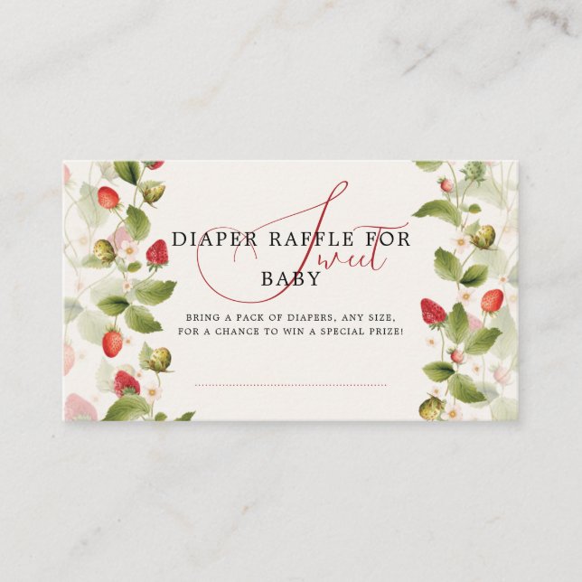 CARTÃO DE INFORMAÇÕES WILD STRAWBERRY SWEET BABY SHOWER (Frente)