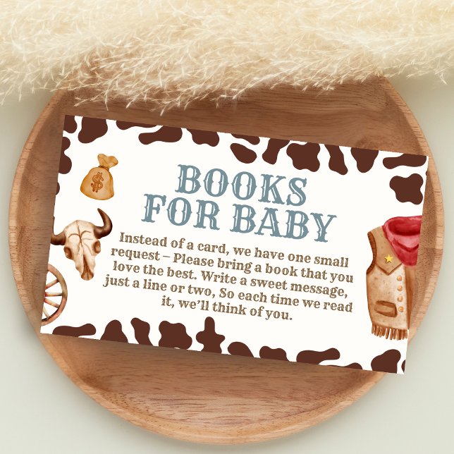 Cartão De Informações Wild West Cowboy Rodeo Baby Shower Books for Baby (Cowboy Western Rodeo Ranch Baby Shower Books for Baby)