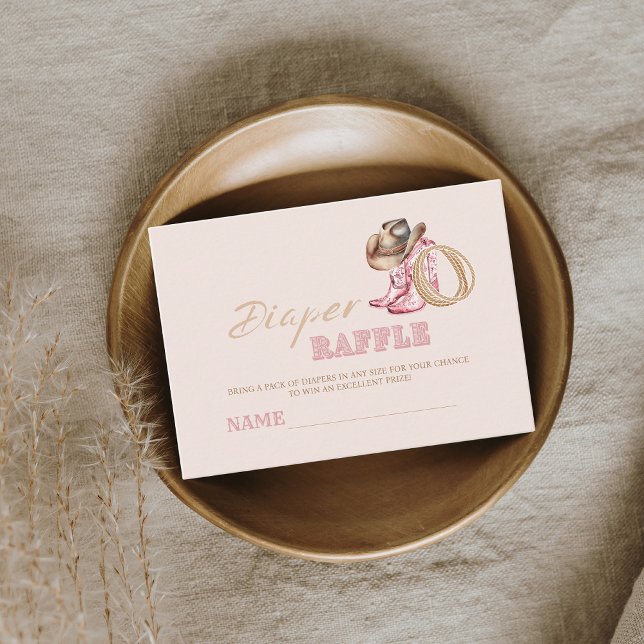 Cartão De Informações Wild West Little Cowgirl Baby Girl shower  (Criador carregado)