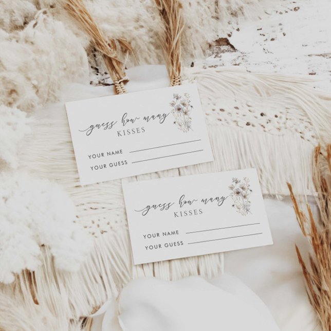 Cartão De Informações Wildflower Adivinha Quantos Kisses Jogo de Brida (Criador carregado)