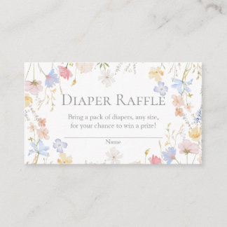 Cartão De Informações Wildflower Baby Shower Diaper Raffle Insert