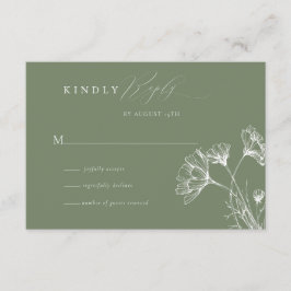 Cartão De Informações Wildflower Boho Chic Wedding RSVP