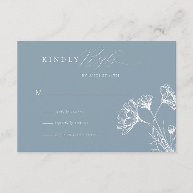 Cartão De Informações Wildflower Boho Chic Wedding RSVP (Frente)