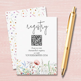 Cartão De Informações Wildflower Bridal Shower Registry