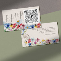 Wildflower Charm Online RSVP Código QR Casamento