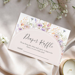 Cartão De Informações Wildflower Diaper Raffle  Card
