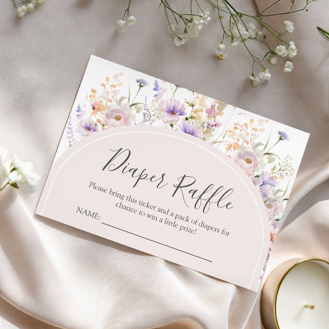 Cartão De Informações Wildflower Diaper Raffle  Card (Criador carregado)