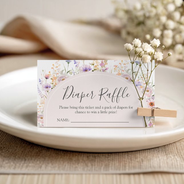 Cartão De Informações Wildflower Diaper Raffle  Card (Criador carregado)