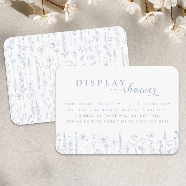 Cartão De Informações Wildflower Display Shower Baby Shower Card – Dusty (Dusty Blue Display Shower Card)