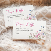 Wildflower Floral Girl Pink Bow Baby Shower Diaper