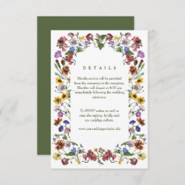 Cartão De Informações Wildflower Frame Rustic Boho Wedding
