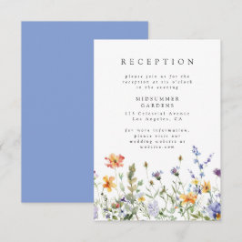 Cartão De Informações Wildflower Garden Wedding Reception Enclosure Card