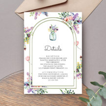 Wildflower Mason Jar Arch Wedding Details