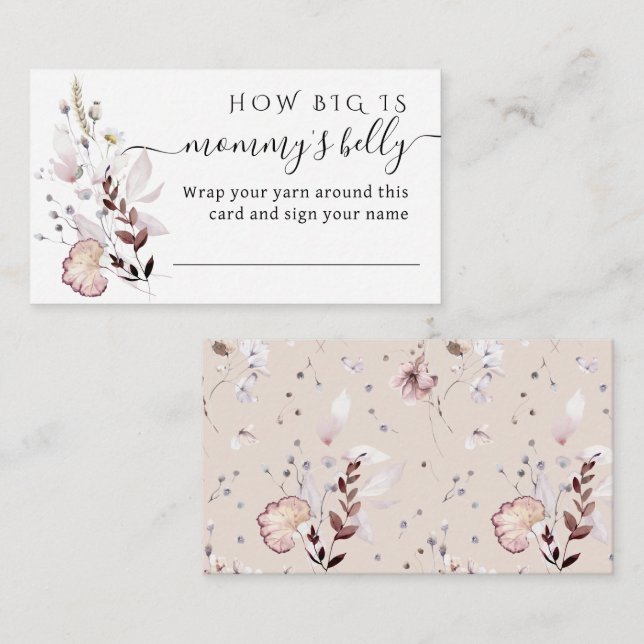 Cartão De Informações Wildflower Quão Grande É O Jogo Da Mamãe (Frente/Verso)