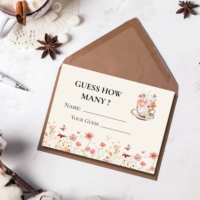 Cartão De Informações Wildflower um bebê está criando adivinhem quantos  (Criador carregado)