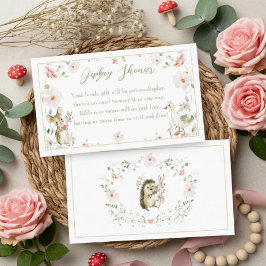 Cartão De Informações Wildflower Woodland Baby Animals Display Shower