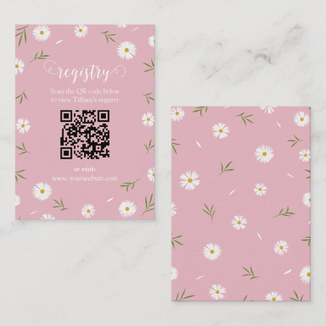 Cartão De Informações Wildflowers Floral Garden Bridal Shower Registry (Frente/Verso)