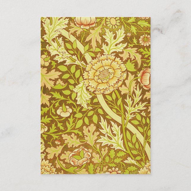 Cartão De Informações William Morris - William Morris Design (Frente)