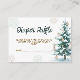 Cartão De Informações Winter Baby Shower Diaper Raffle