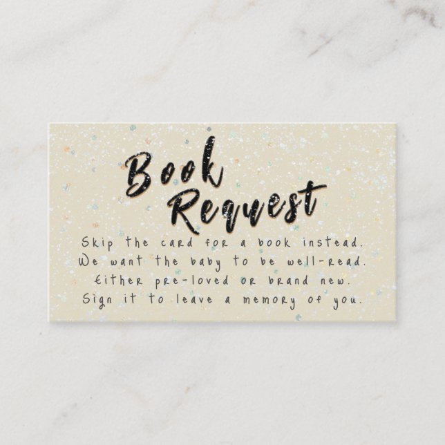 Cartão De Informações Winter Baby Sprinkle | Solicitação de Livro de Nev (Frente)