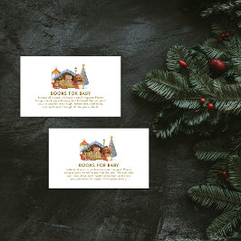 Cartão De Informações Winter Farmer Market Teddy Bear Books Baby Shower 