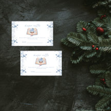 Winter Floral Snowball Diaper Raffle Baby Shower 