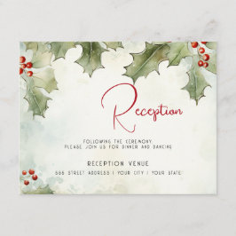 Cartão De Informações Winter Holly e Berries