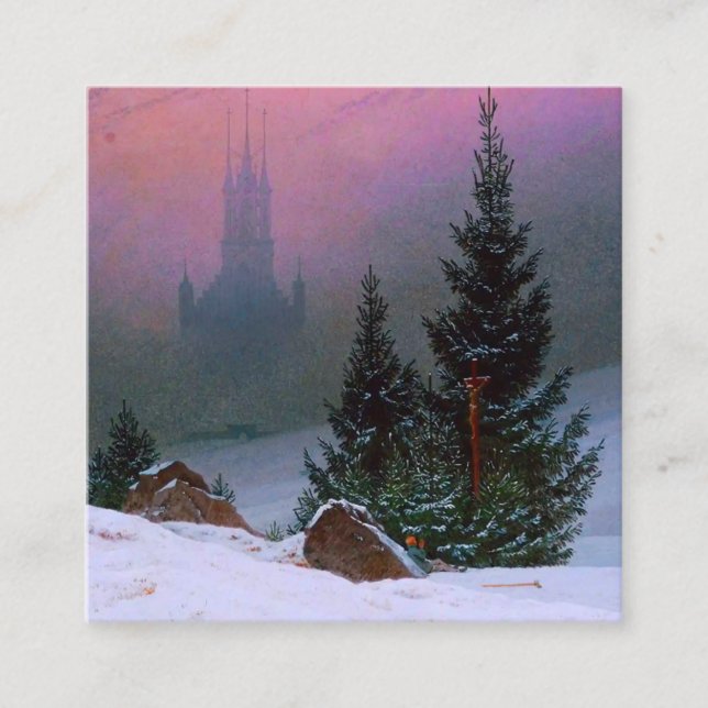 Cartão De Informações Winter Landscape Caspar David Friedrich (Frente)