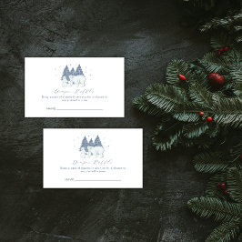 Cartão De Informações Winter Polar Bear Diaper Raffle Baby Shower 