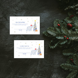 Cartão De Informações Winter Santa Polar Bear Diaper Raffle Baby Shower 