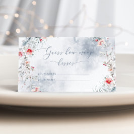 Cartão De Informações Winter Snow in Love imagina quantos beijos noiva