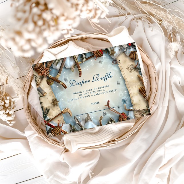 Cartão De Informações Winter Sports Baby Shower Diapper Raffle (Criador carregado)