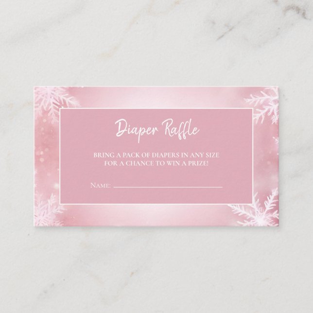 Cartão De Informações Winter Wonderland Girl Fralda Raffle (Frente)