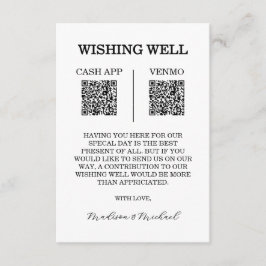 Cartão De Informações Wishing Well Wedding QR Code Enclosure Card